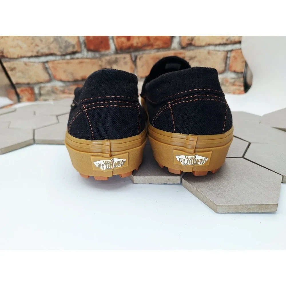 Vans Style 53 Heavy Canvas Black Gum Lug Sole Loafer Shoes Men's Size 11 Sneaker
